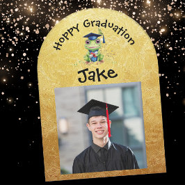 Schattigee Funny Frog Photo Graduation Party Kaart