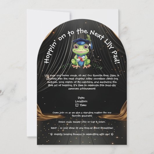 Schattigee Funny Frog Photo Graduation Party Kaart (Voorkant)