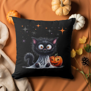 Schattigee Funny Ghost Kitten Halloween Trick or t Kussen