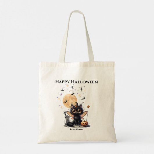 Schattigee Funny Ghost Kitten Halloween Trick or t Tote Bag (Achterkant)