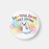 Schattigee Funny Ghost Kleurrijke Waterverf Koelka Magneet (Voorkant)