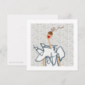 Schattigee Funny Girl Mode Illustratie Kaart (Voorkant / Achterkant)