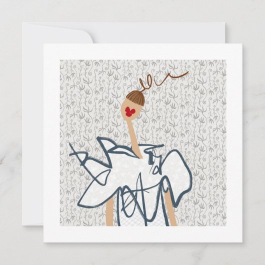 Schattigee Funny Girl Mode Illustratie Kaart (Voorkant)