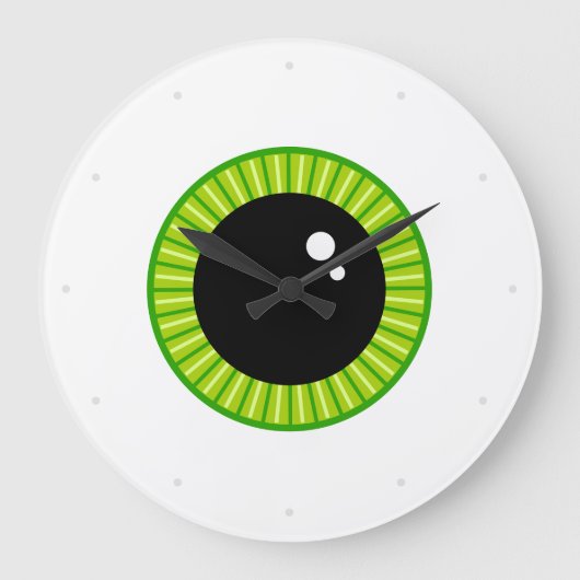 Schattigee Funny Green Eyeball Grote Klok (Voorkant)