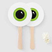 Schattigee Funny Green Eyeball Handwaaier (Voorkant en achterkant)