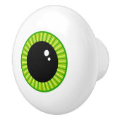 Schattigee Funny Green Eyeball Keramische Knop (Rechts)