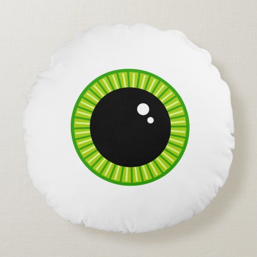 Schattigee Funny Green Eyeball Rond Kussen (Voorkant)