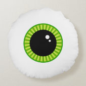 Schattigee Funny Green Eyeball Rond Kussen (Achterkant)