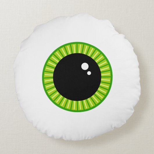 Schattigee Funny Green Eyeball Rond Kussen (Achterkant)