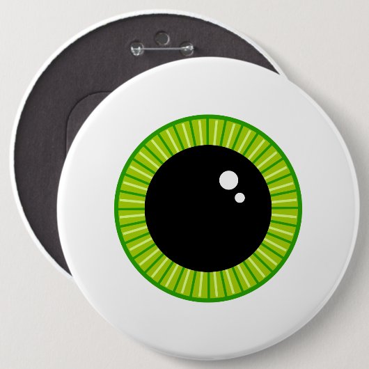 Schattigee Funny Green Eyeball Ronde Button 6,0 Cm (Voorkant /achterkant)