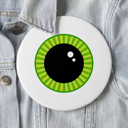 Schattigee Funny Green Eyeball Ronde Button 6,0 Cm (In situ)