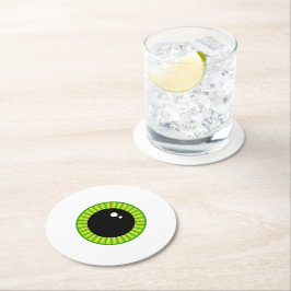 Schattigee Funny Green Eyeball Ronde Kartonnen Onderzetter