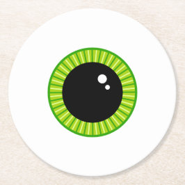 Schattigee Funny Green Eyeball Ronde Kartonnen Onderzetter