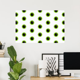 Schattigee Funny Green Eyes Poster