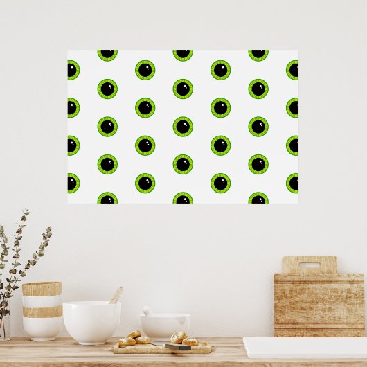 Schattigee Funny Green Eyes Poster (Keuken)