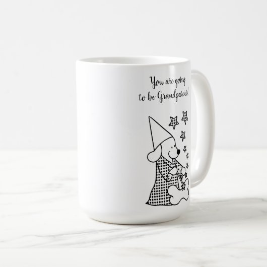 Schattigee Funny Grootouders Aankondiging Zwarte C Koffiemok (Voorkant rechts)