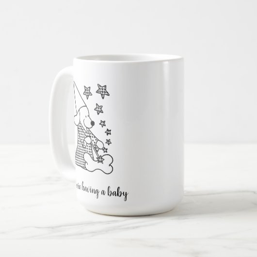 Schattigee Funny Grootouders Aankondiging Zwarte C Koffiemok (Voorkant links)