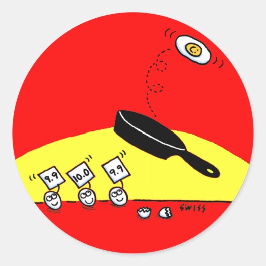 Schattigee Funny Gymnastiek Cartoon Ronde Sticker (Voorkant)