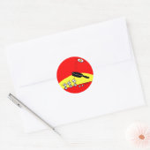 Schattigee Funny Gymnastiek Cartoon Ronde Sticker (Envelop)