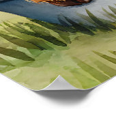 Schattigee Funny Highland Koe Badkamer Wandkunst Poster (Hoek)