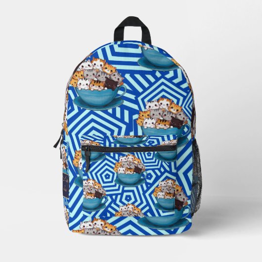 Schattigee Funny Kitten Custom Bedrukte Rugzak (Voorkant)