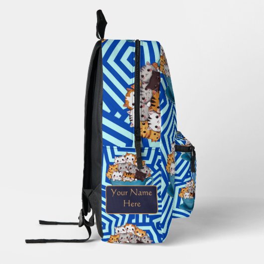 Schattigee Funny Kitten Custom Bedrukte Rugzak (Links)