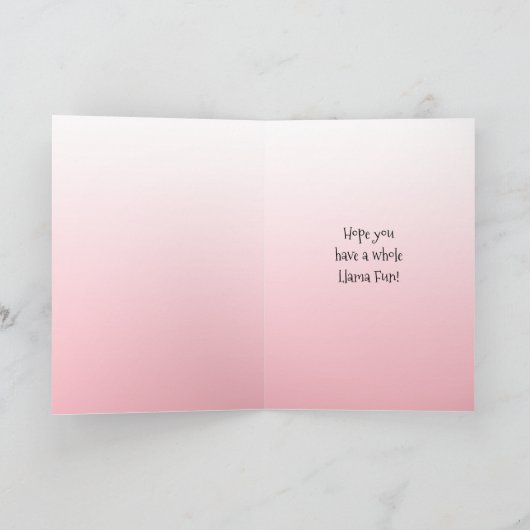 Schattigee Funny Lama Humor Happy Birthday Kaart (Binnen)