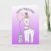Schattigee Funny Lama Humor Happy Birthday Kaart (Voorkant)