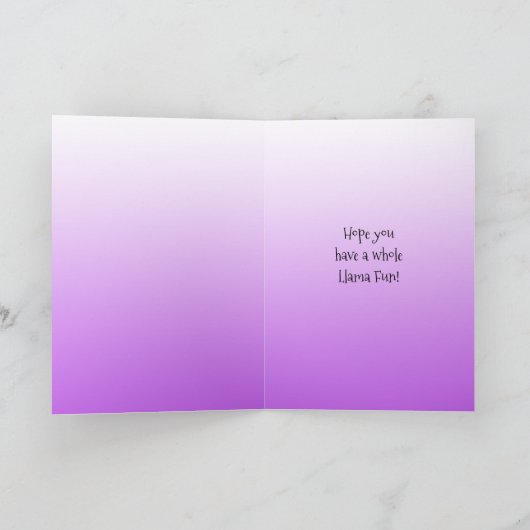 Schattigee Funny Lama Humor Happy Birthday Kaart (Binnen)