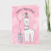 Schattigee Funny Lama Humor Happy Birthday Kaart (Voorkant)