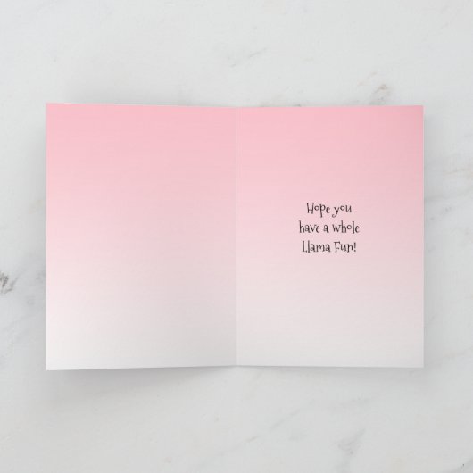 Schattigee Funny Lama Humor Happy Birthday Kaart (Binnen)