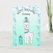 Schattigee Funny Lama Humor Happy Birthday Kaart (Voorkant)