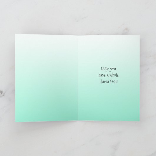 Schattigee Funny Lama Humor Happy Birthday Kaart (Binnen)