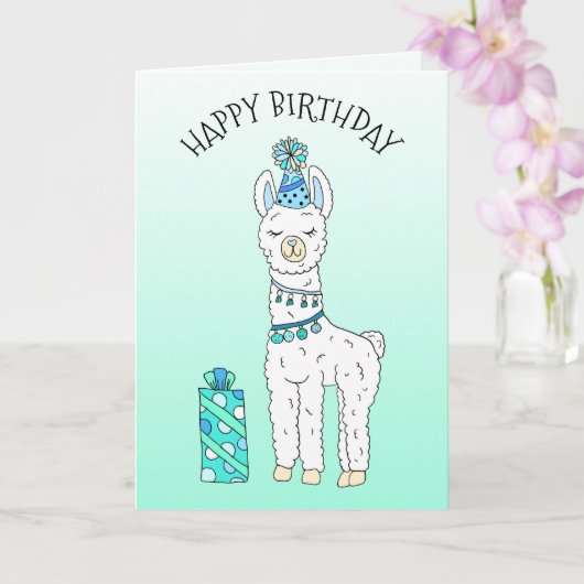 Schattigee Funny Lama Humor Happy Birthday Kaart (Orchidee)
