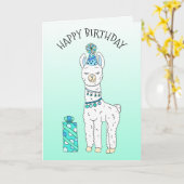 Schattigee Funny Lama Humor Happy Birthday Kaart (Gele Bloem)