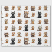 Schattigee Funny Mad Black, Sinaasappel en Grijze  Cadeaupapier (Vlak)