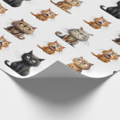 Schattigee Funny Mad Black, Sinaasappel en Grijze  Cadeaupapier (Hoek)