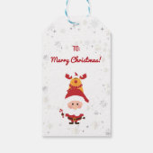 Schattigee Funny Modern Rudolph Santa naar van leg Cadeaulabel (Achterkant)