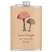 Schattigee Funny Mushroom Pun Gepersonaliseerde Fo Heupfles (Voorkant)