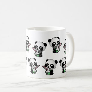Schattigee Funny Panda Eten Rijst Wildlife Animal Koffiemok