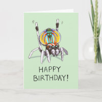 Schattigee Funny Peacock Spider Happy Birthday Kaa