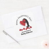Schattigee Funny Penguin Valentijnsdag Homemade Tr Vierkante Sticker (Envelop)