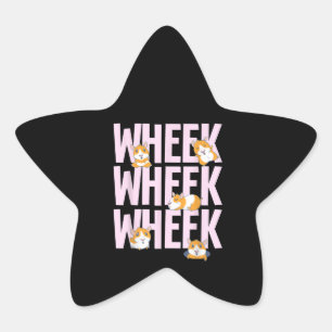 Schattigee Funny Pig Hamster Ster Sticker