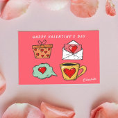 Schattigee Funny Pink en Red Heart Valentijnsdag K Feestdagenkaart