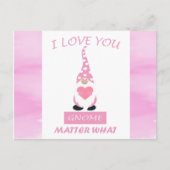 Schattigee Funny Pink Valentijnsdag Gnome Hart Briefkaart (Voorkant)