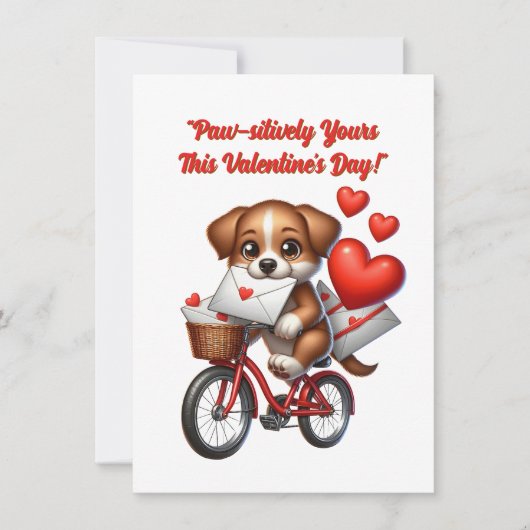 Schattigee Funny Puppy Love Hearts Valentijnse Kaa Feestdagenkaart (Voorkant)