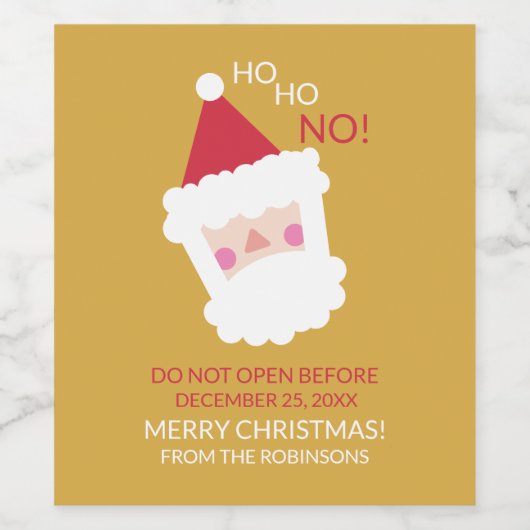 Schattigee Funny Santa gepersonaliseerde kerst Wijn Etiket (Enkel label)