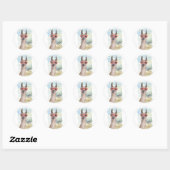 Schattigee Funny Smile Llama Ronde Sticker (Vel)