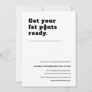 Schattigee Funny Thanksgiving Dinner Modern Minima Kaart