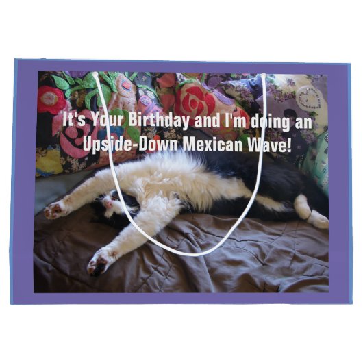 Schattigee Funny Tuxedo Kat Mexicaans Wave Cats Gi Groot Cadeauzakje (Achterkant)